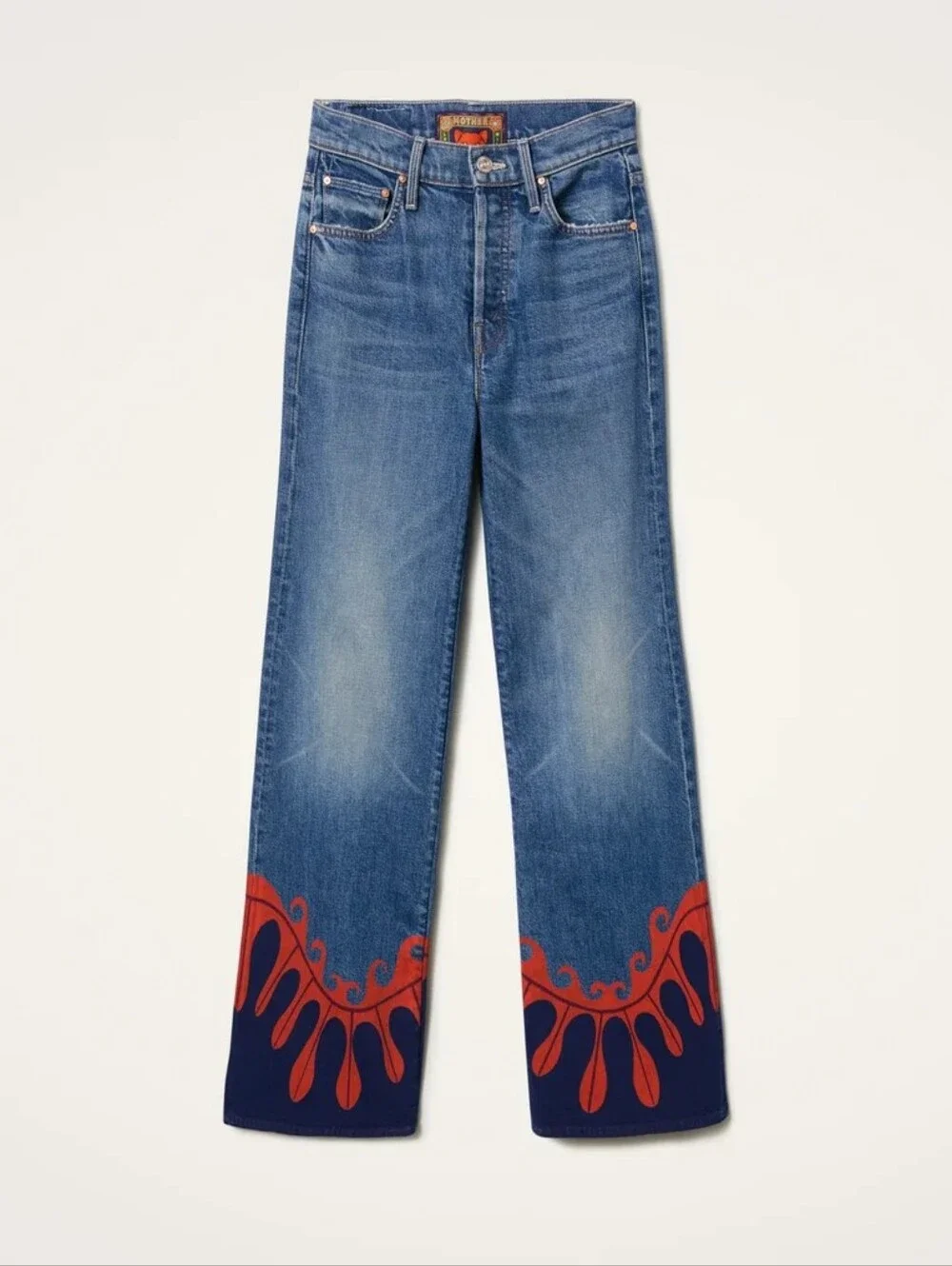 LADOUBLEJ x MOTHER The Tomcat Roller Jeans Deep in The Pacific NEW NWT - Picture 1 of 9